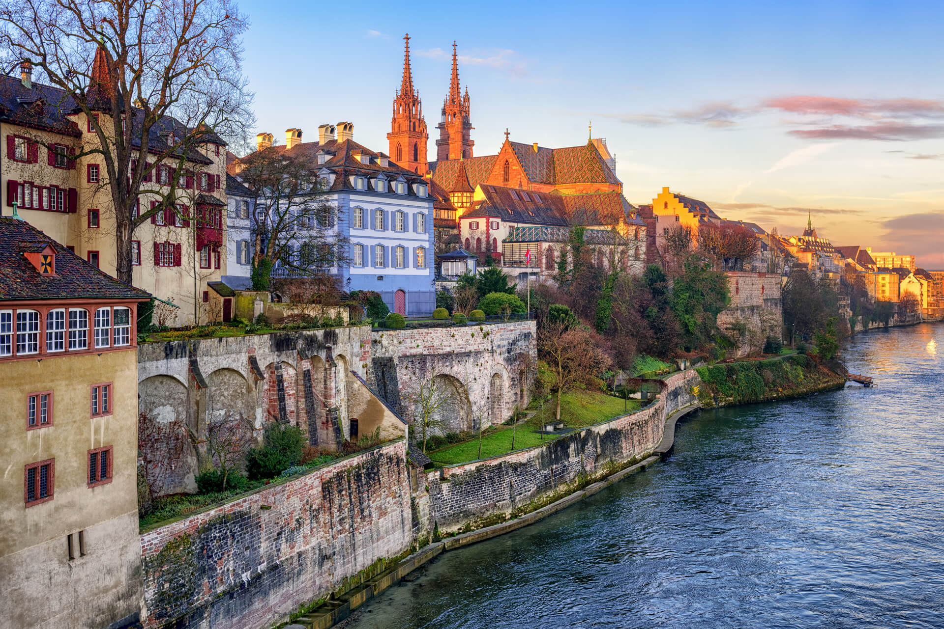 Munster cathedral on the Rhine River in Basel